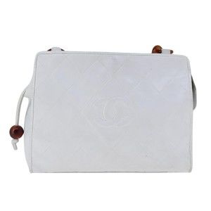 Chanel Cc White Leather shoulder